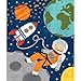 Petit Collage Tin Canister Jigsaw Floor Puzzle, Into Space, 64 Pieces