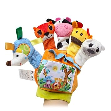 Spielhandschuh Handpuppen Baby Tier Cartoon Fingerförmige Buch Set Buch Ring Papier Papier Früherziehung eltern-kind Handschu