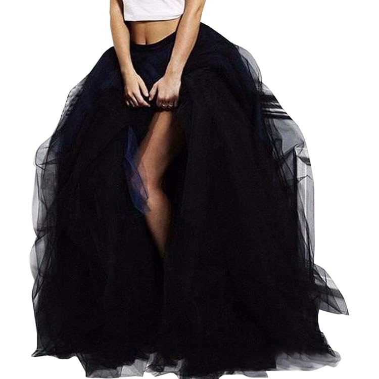 Women Tulle Tutu Long Skirt Maxi Tulle Floor Length Layered