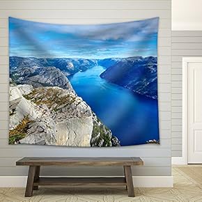The Top View of Mountain and River in The Blue Sky - Fabric Wall Tapestry Home Decor - 51x60 inches
