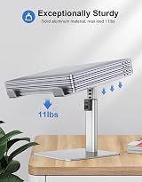 Babacom Laptop Stand Aluminum 8-Height Riser 10-16 Inch Notebooks Silver view 4