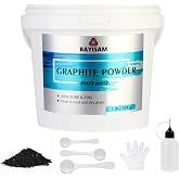 BAYISAM 1 LB Pure Graphite Powder，3000 Mesh Microfine Powdered Graphite | Dry Graphite Lubricant Powder for Locks, Bearings, Fishing Reels, Pinewood Cars,Paintings