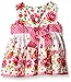 Youngland Baby Girls' Floral Print Dress with Crochet Lace Cardigan, Floral, 3-6 Months