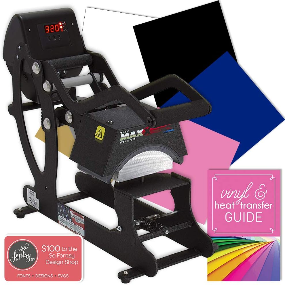 Hotronix MAXX Cap Heat Press 3.5" x 6" Bundle - with Warranty and U.S. Support