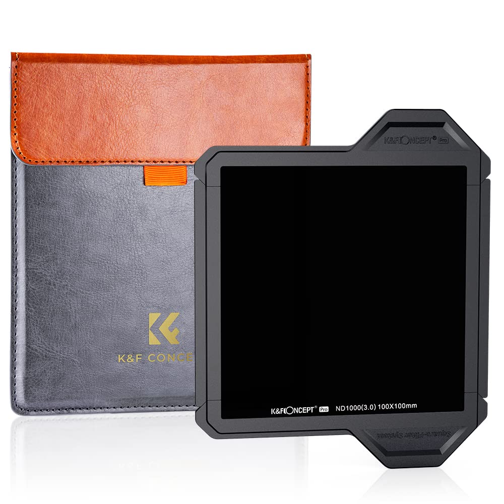 K&F CONCEPT 100mm Square ND1000 Filters (With Protective Frame), Optical Glass, HD, Waterproof ND Light Reduction Filter (X-PRO Series)