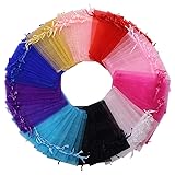 HRX Package 100pcs Multi-Colored Organza Bags,4 x 6