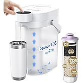 Waterdrop TDS Reduction Rechargeable Water Filter Dispenser, Retain Key Minerals, Instantly Improve Flavor, 15-Cup 5-Stage Portable Countertop Water Filtration System with 1 Filter, White