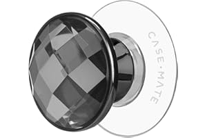 Case-Mate Minis - Cell Phone Stand/Grip - Suction Cup Cell Phone Holder [Removable for Wireless Charging] for iPhones, Android Smartphones, Kindles & More - Black Crystal
