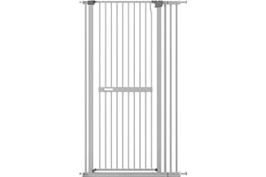 PIPLEO Extra Tall Cat Gate, 60" Extra Tall Pet Gate, Fits 33"-36.2" Openings, Durable Pressure Mounted Self Closing Easy Walk Thru Extra Tall Cat Safety Gate for Doorways, Stairs, Kitchen (33-36.2" Wide)
