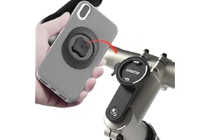 sincetop Bike Phone Mount, Mountain Bicycle Stem Phone Holder - Quick Attach/Release Aluminum Handlebar Phone Mount, MTB Road Bike Cell Phone Clamp for iPhone and 4"-7.3" Smartphones