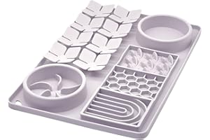 Evenco Slow Feeder Bowl, Silicone Lick Mat with Suction Cups for Dog Cat, Snuffle Mat for Pet Smell Training, Puzzle Toys for Bored Puppy, Sniff Mat for Slow Eating and Keep Busy, Lavender Gray