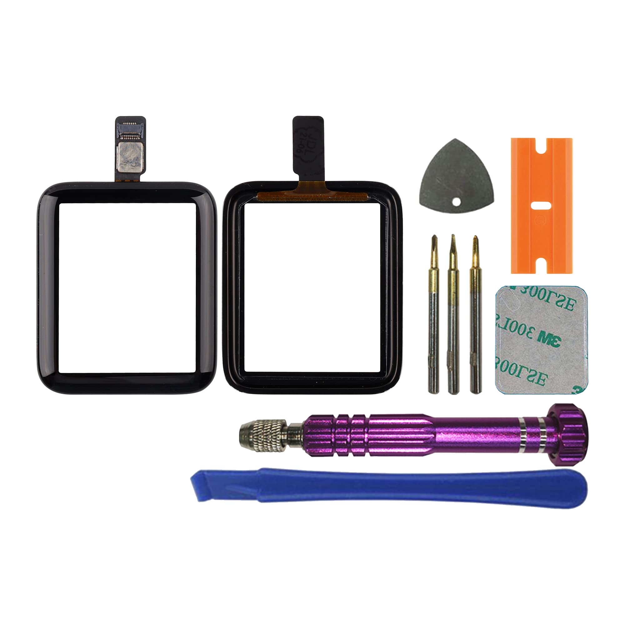 Photo 1 of SWARK Front Glass Lens Digitizer Replacement Repair Kit incl Connector Compatible with Apple Watch Series 2 42mm & Series 3 42mm (No LCD Screen) with Repair Kit