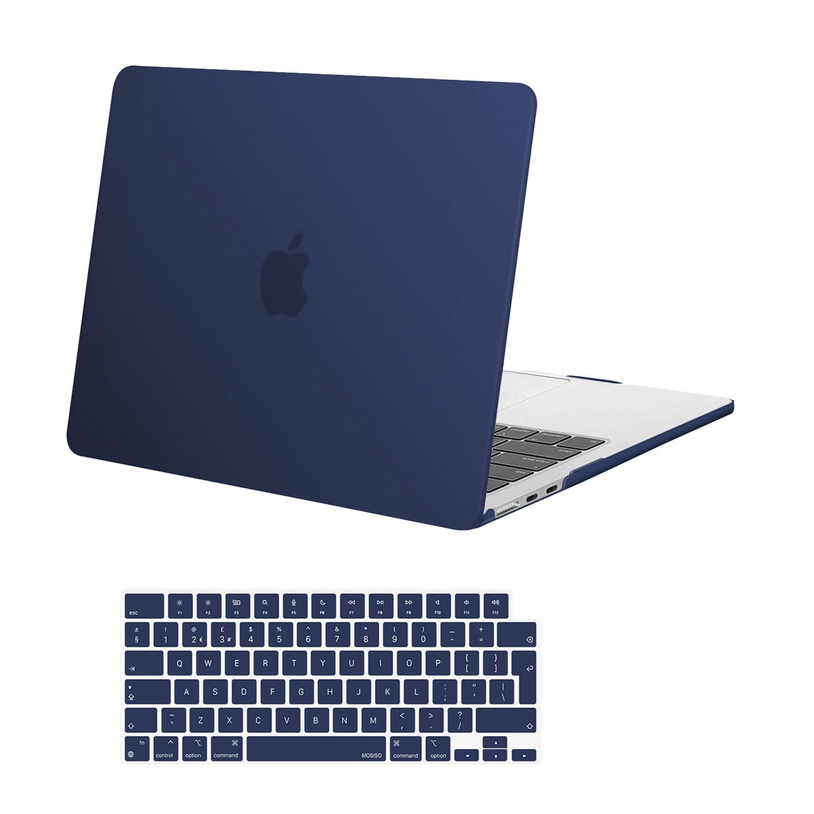 MOSISO Compatible with MacBook Air 13 inch Case M5 M4 M3 M2 2026-2022, Hard Shell Cover Case for MacBook Air 13.6 inch A3449 A3240 A3113 A2681 Touch ID &Keyboard Cover Skin, Navy Blue