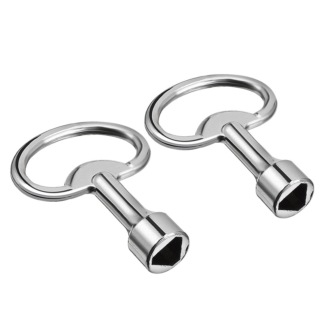 Sourcingmap 53mm Length 13mmx8mmx2mm Zinc Alloy Triangle Electrical Cabinet Key, Pack of 2