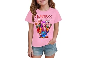 Kpop Demon T Shirts for Girls Christmas Crewneck Cute Cartoon Comics Graphic Funny Tee Kids Pink Short Sleeve Shirts
