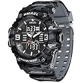 SMAEL Men's Watches Outdoor Sports Military Digital Watch Waterproof LED Date Alarm Wrist Watches for Men, Camouflage Green, 8049R