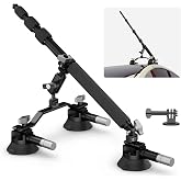EMART Triple Suction Cup Car Mount for Gopro/Instal 360/DJI/AKASO | Camera Mount with Selfie Stick Extension Pole 1/4" Screw, Compatible with Insta360 X5 X4 X3 GoPro DJI OSMO 360 Cameras