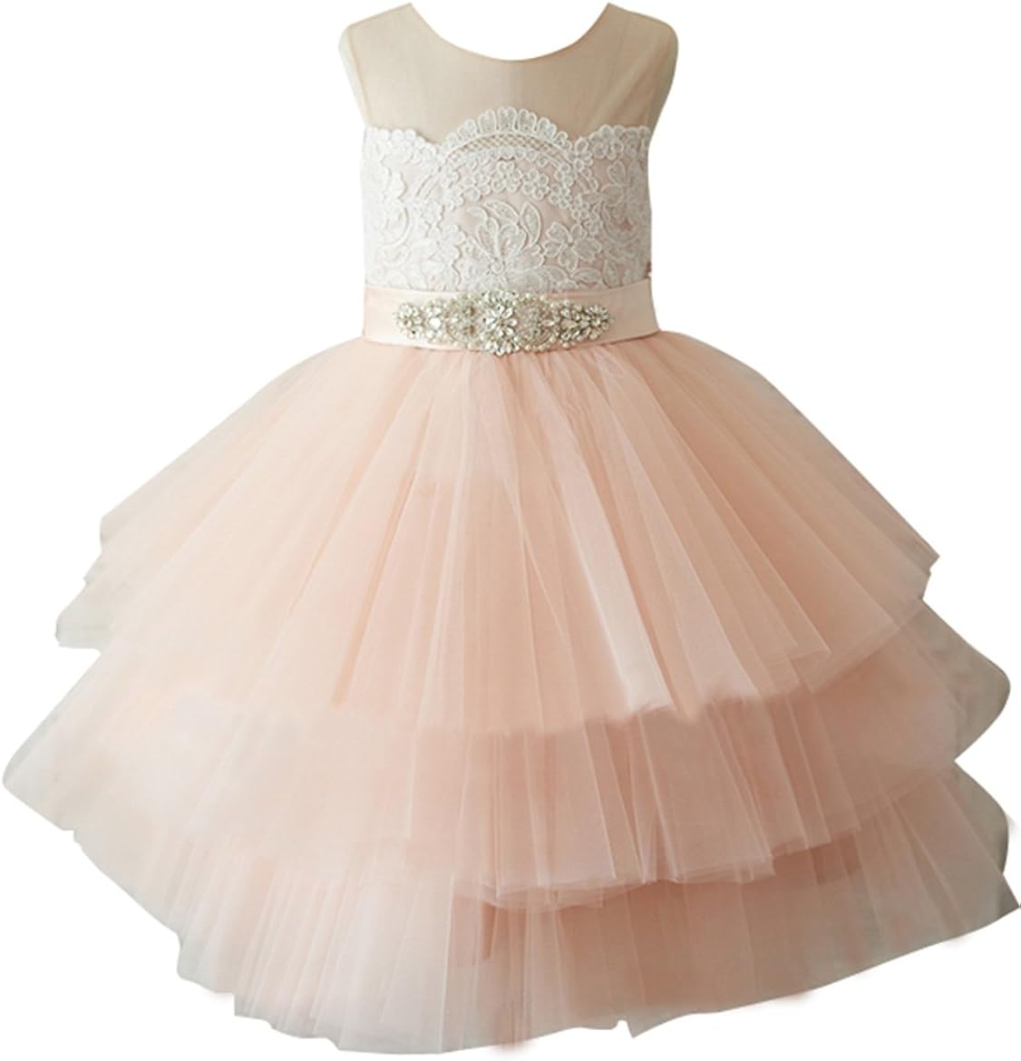 blush pink gown for flower girl