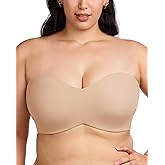 HSIA Strapless Bras for Women, Plus Size Bra with Underwire Lightly Lined Convertible Bandeau Bra for Big Large Busted