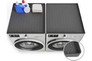 COAZEX 2 PCS Washer and Dryer Covers for the Top, 25.6''x 23.6'' Silicone Dryer Top Protector Mat Non-slip Waterproof Washing Machine Cover Protector Top Load for Laundry & Kitchen (Dark Gray)
