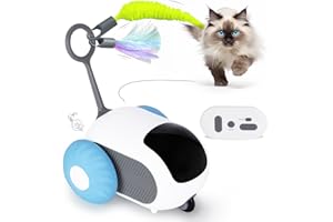 AIPERRO Cat Toys for Indoor Cats, Smart Interactive Cat Toy with Two-Speed Adjustment, Remote Control USB Rechargeable Automatic Cat Exercise Toys for Bored Indoor Adult Cats Kittens (Blue)