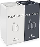 BOMEI PACK 2 Packs Recycling Bins 28 Gal White Gray Double Compartment view 1