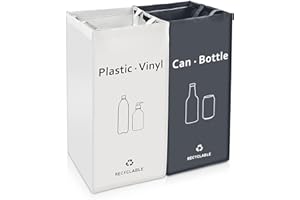 JIALAI HOME Recycling Bin, Separate Large Recycle Bins for Kitchen - Indoor Home Trash Bin, Recyclable Waste Trash Sorting Organizer, Durable, Washable, Affordable Recycle Bags, 2 Pack