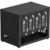 UCTRONICS Upgraded Complete Enclosure for Raspberry Pi Cluster, Compatible with Pi 5, 4B, 3B+/3B, and Other B Models, House Up to 4&times;2.5" SSD, Support PoE/PoE+ HAT and Switch, 2 Cooling Fans