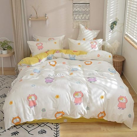 Amazon キッズ 子供用 寝具カバー 布団カバー 3点セット 可愛い キャラクター アニマル 綿100 天然素材 敏感肌にも リバーシブル マットレスカバー ベッドシーツ 枕カバー 幼稚園 お昼寝 入園式プレゼント 大人 寝具カバーセット オンライン通販