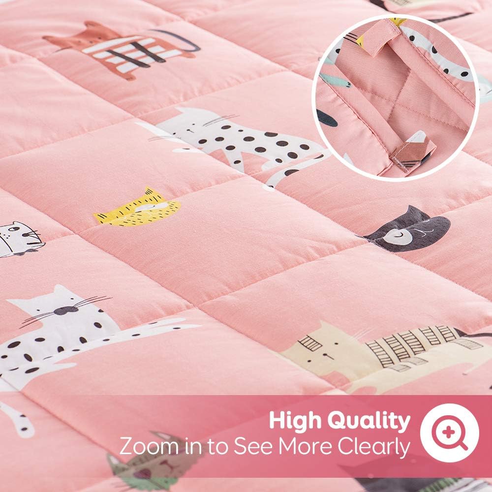 Anjee Kids Weighted Blanket, 100 Natural Cotton Heavy Blanket for Kids