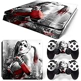 ZoomHit Ps4 Slim Playstation 4 Slim Console Skin Decal Sticker Harley Quinn + 2 Controller Skins Set (Slim Only)