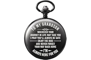 TREEWETO Mens Engraved Pocket Watch Gifts for Brother Father Best Man Son Birthday Gift Ideas for Man, Graduation Gifts for H