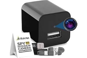 Asani Hidden Spy Camera USB Charger - Home & Office Security Nanny Cam with SD Card Slot, Motion Detection, 1080P Full HD Video, Ideal for Home Monitoring, Pets
