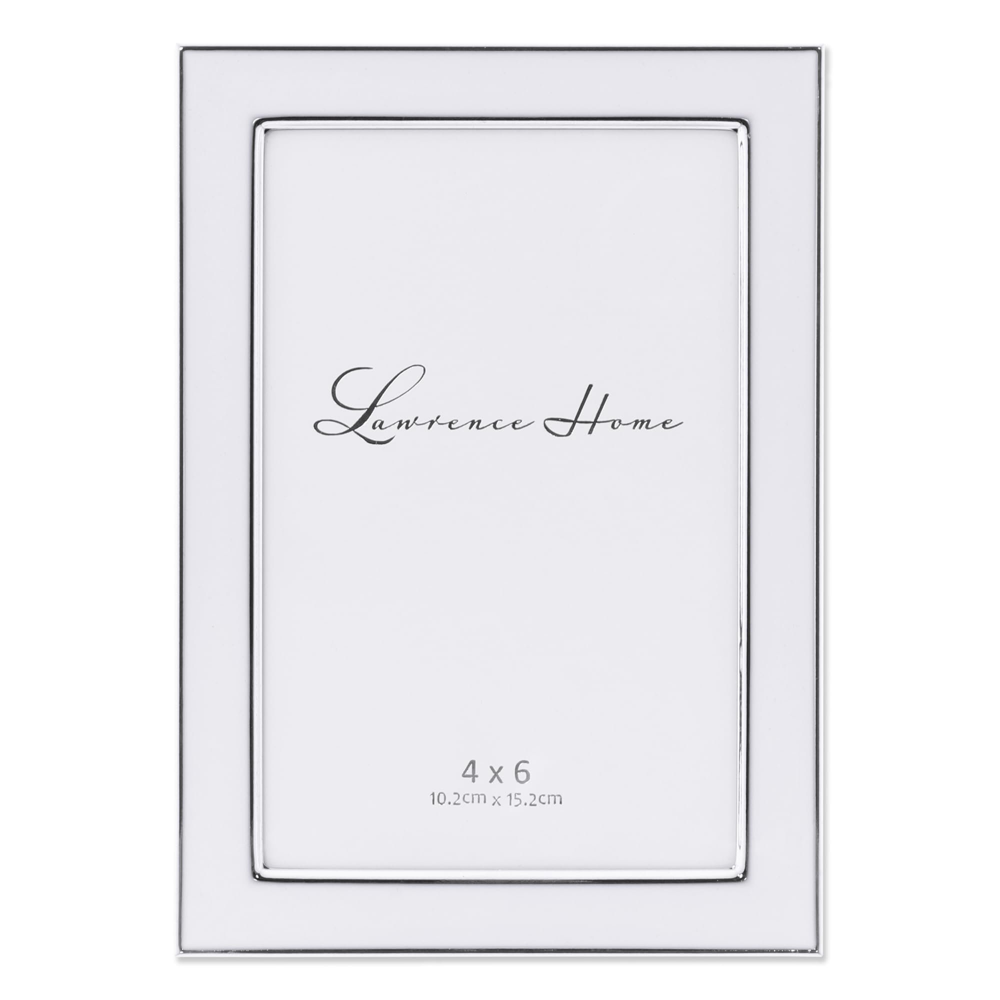 Silver Plated 4x6 Metal with White Enamel Picture Frame (586146) — image 1
