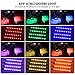 AMBOTHER 4X Car LED RGB Music Interior Atmosphere Floor Underdash Lighting RGB Music Control Strip Lights Kit Multicolor APP Blue ++++ Tooth Controller for iPhone Android