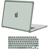 MOSISO Compatible with MacBook Air 15 inch Case 2026 2025 2024 2023 Release M4 A3241 M3 A3114 M2 A2941,Crack&Fingerprints-Resistant Heavy Duty Hard Shell with TPU Bumper&Keyboard Cover, Emerald Green