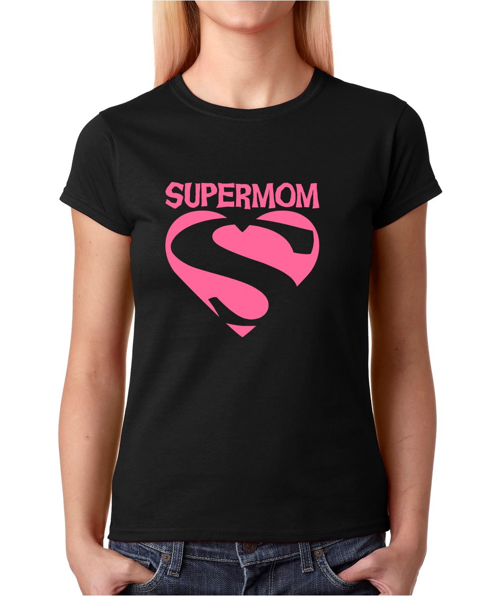 Super Mom Breast Cancer Awareness Mothers Day Apparel Gift Premium T Shirt 2090