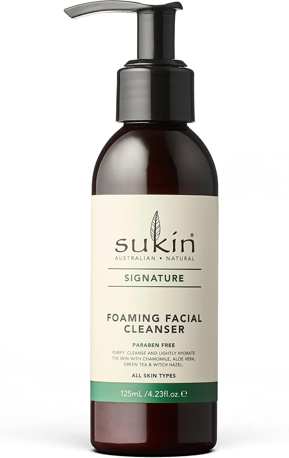 Sukin Signature Foaming Facial Cleanser 125ml Witch Hazel Green Tea Cruelty