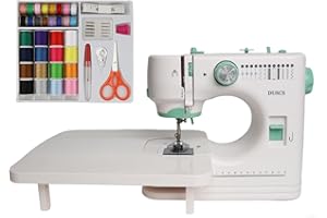 Multifunctional Sewing Machine for Beginners, 12 Built-in Stitch Portable Sewing Machine with Extension Table & Sewing Kit, D