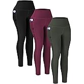 USAUPUP 3 Pack Leggings with Pockets for Women Buttery Soft High Waisted Tummy Control Workout Yoga Pants