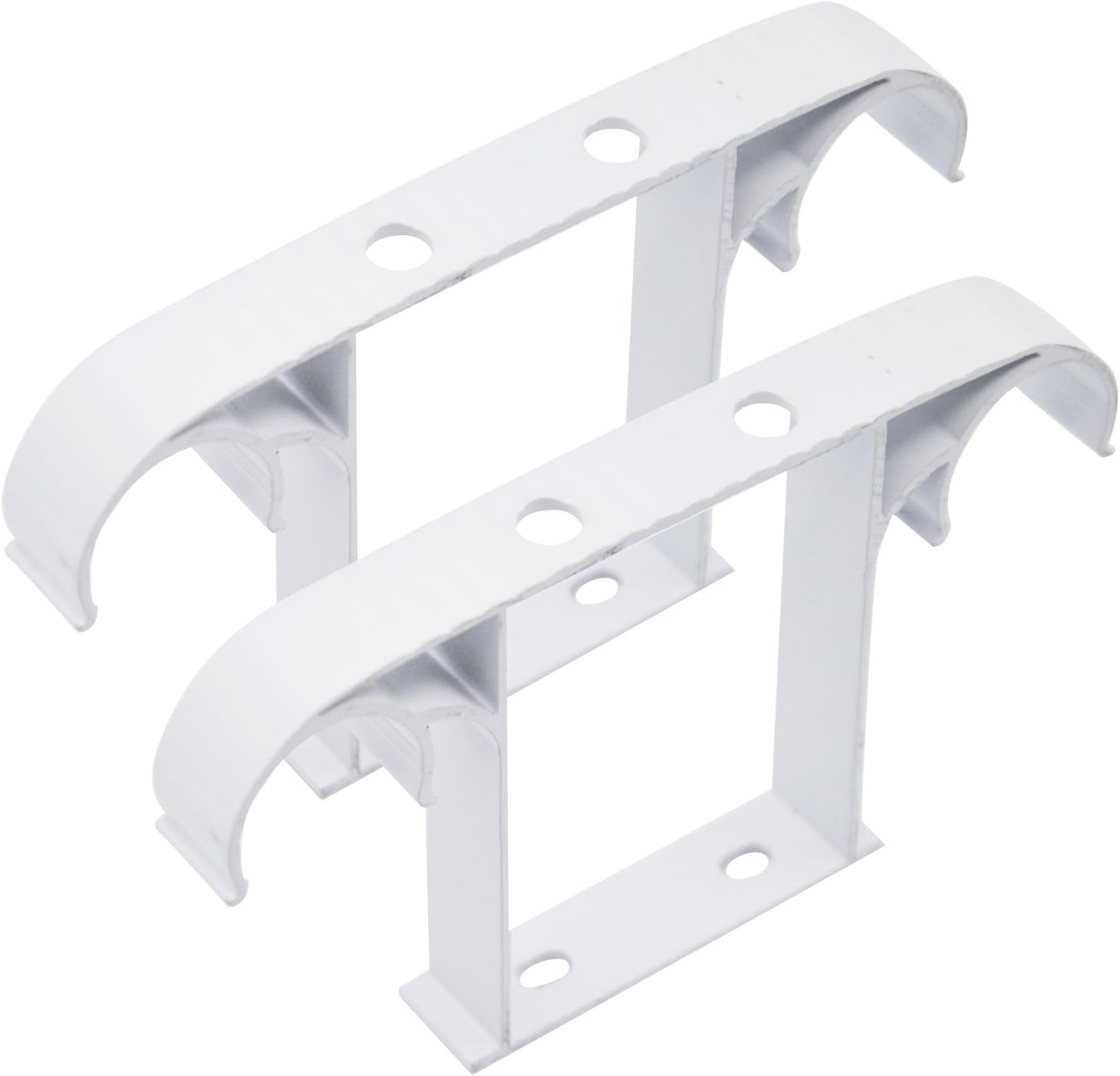 2 Pcs Curtain Rod Drapery Pole Ceiling Mounted Double Aluminum