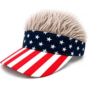 NNBDBVDHS Mens Visor with Hair Fake Hat with Hair for Men Funny Golf Hats Wig Hat Spiked Adjustable Baseball Cap