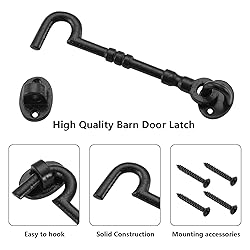 WellMade 6" Hook and Eye Latch for Door, Rust-Proof