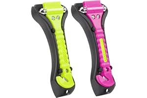 Cleverool Car Safety Hammer Window Breaker, 2-in-1 Emergency Escape Tool with Seat Belt Cutter for Women, Cute Pink&Green Safety Escape Hammer for Car, Family
