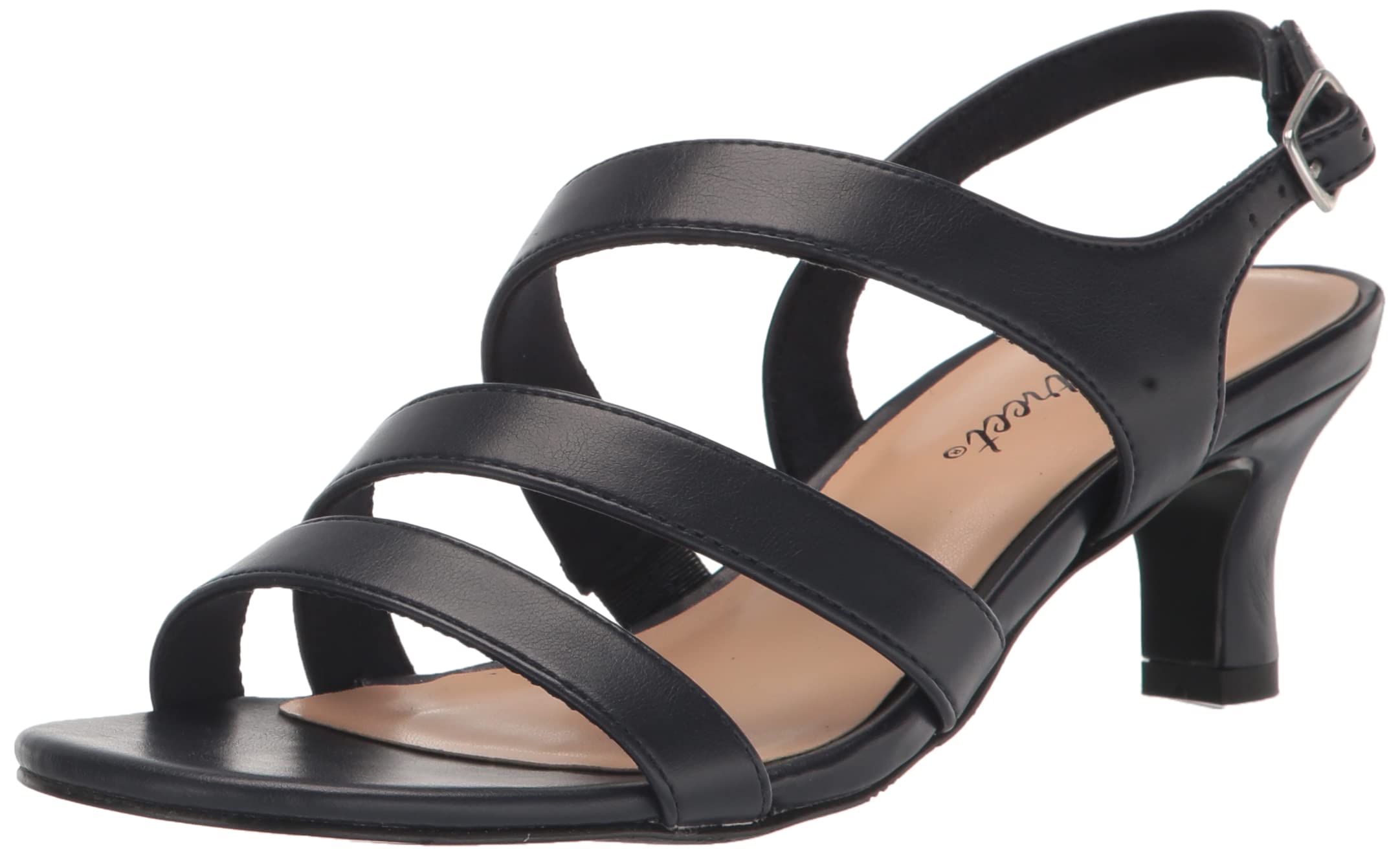 Easy Street Women’s Como Heeled Sandal, Navy, 8.5 Narrow