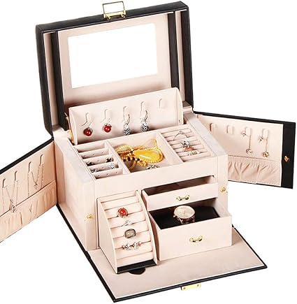 YBWEN Caja de joyería Joyero para niñas Joyas Organizador ...