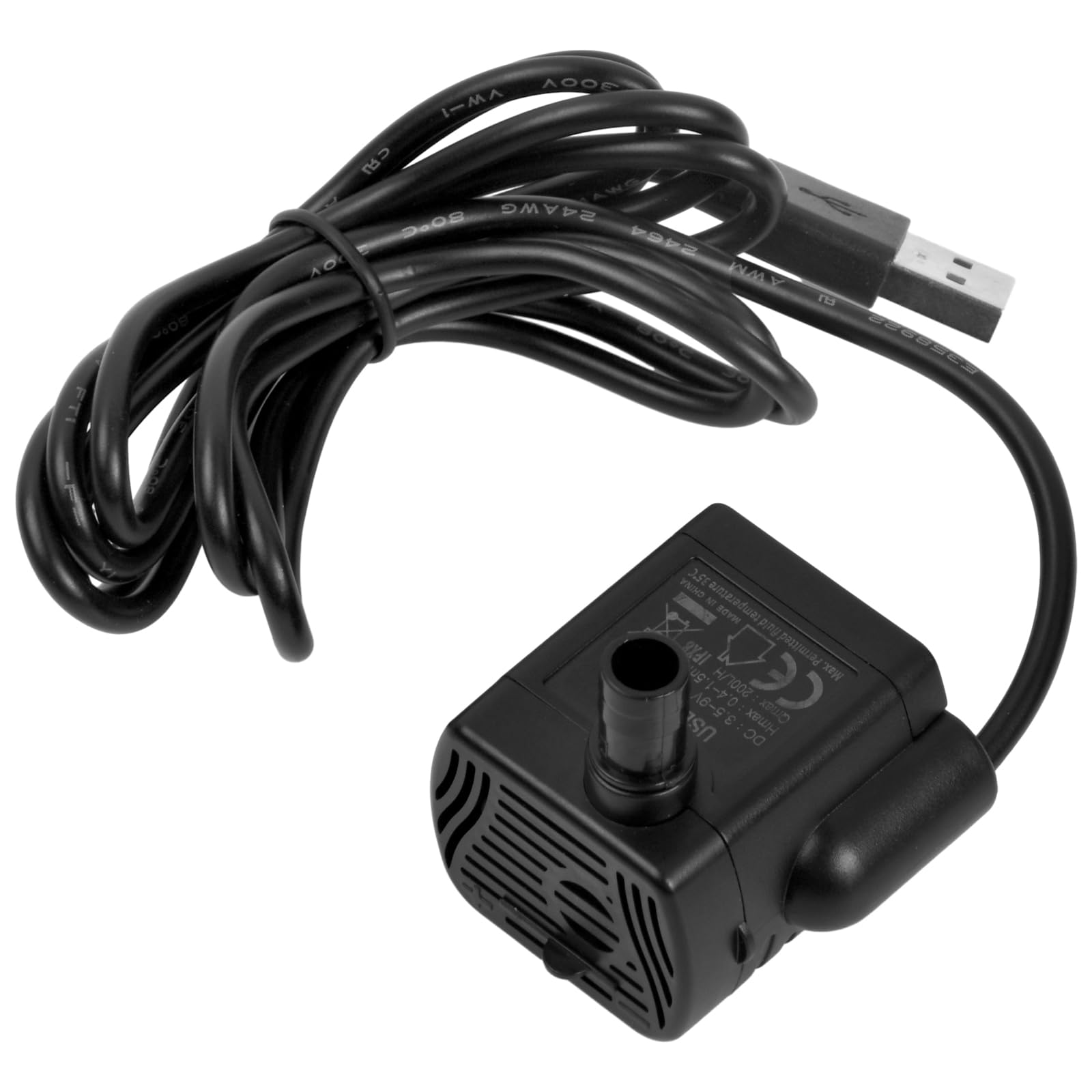 USB Mini Submersible Water Pump (DC 3.5-9V 1-3W 200L/H), Outdoor Quiet Water Fountain Pump Adjustable, Brushless Water Pump Small for Aquarium Fish Tank Pond Gardens Fountain Hydroponics
