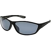 Foster Grant, mens, Backstop Wrap Polarized Sunglasses, Black/Black, 150 mm