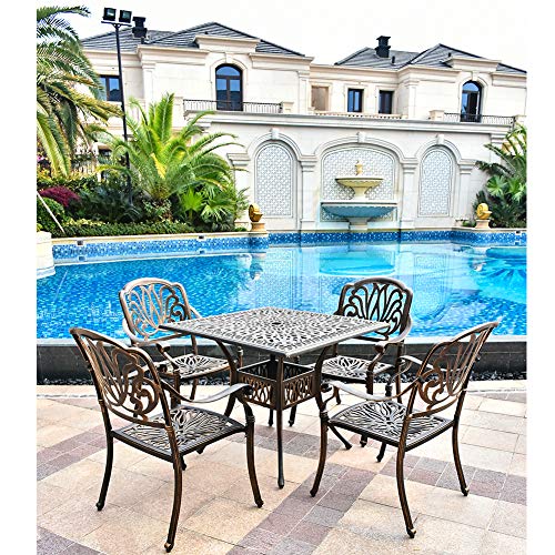 TITIMO 5Piece Outdoor Furniture Dining Set, AllWeather Cast Aluminum