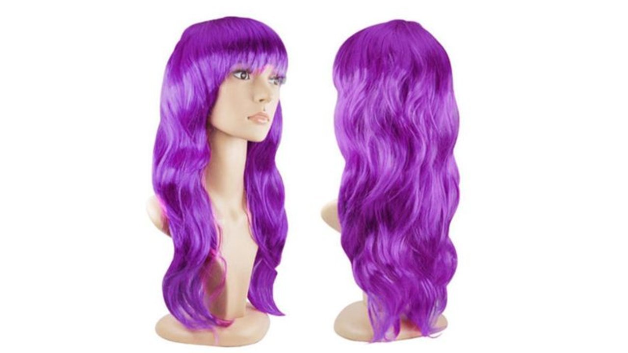 Matissa WOMEN'S LADIES LONG WAVY WIG FANCY DRESS COSPLAY WIGS POP PARTY COSTUME (Purple)